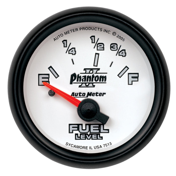 AutoMeter 7515 GAUGE; FUEL LEVEL; 2 1/16in.; 73OE TO 10OF; ELEC; PHANTOM II - Truck Part Superstore