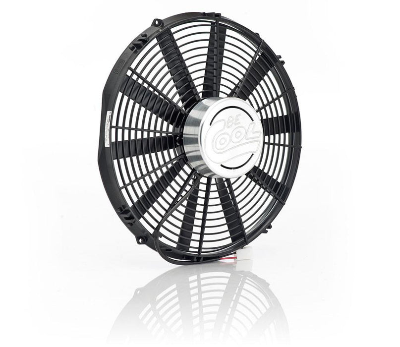 Be Cool 75201 16 Inch Puller Fan w/Billet Cover Straight Aluminator Euro Black Be Cool Radiator - Truck Part Superstore