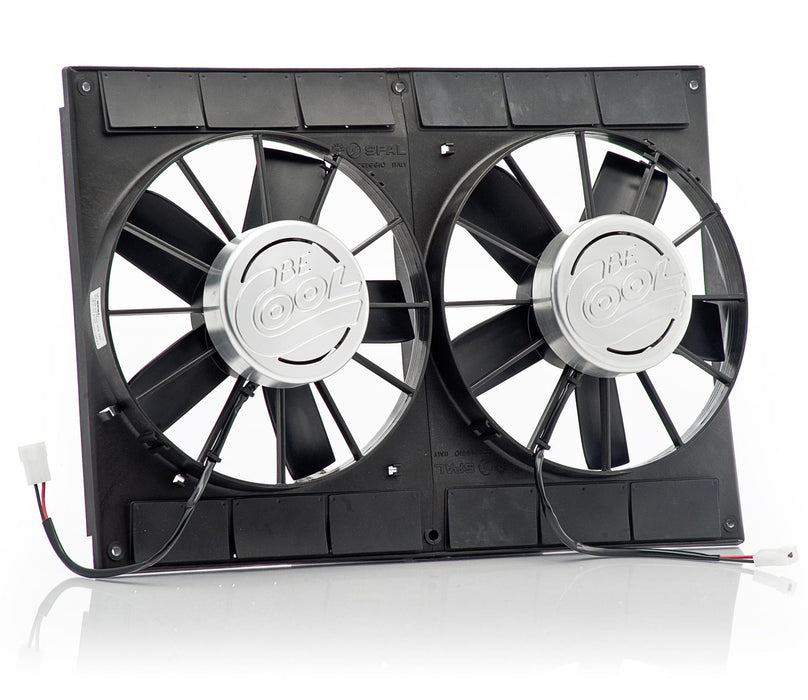 Be Cool 75238 13 Inch Puller Dual Fans w/Billet Cover Aluminator Euro Black Be Cool Radiator - Truck Part Superstore