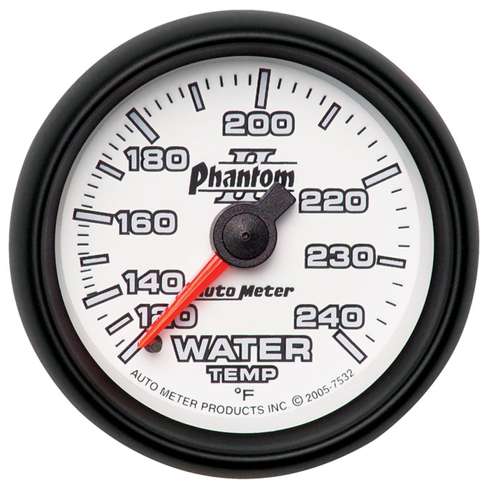 AutoMeter 7532 GAUGE; WATER TEMP; 2 1/16in.; 120-240deg.F; MECHANICAL; PHANTOM II - Truck Part Superstore
