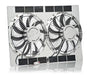 Be Cool 75338 13 Inch Show and Go Stainless Shroud 27 Inch W x 18 Inch H w/Dual Chrome High Torque Puller Fans Be Cool Radiator - Truck Part Superstore