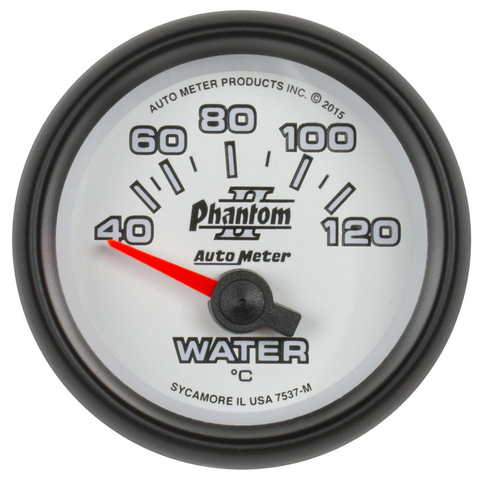 AutoMeter 7537-M GAUGE; WATER TEMP; 2 1/16in.; 40-120deg.C; ELECTRIC; PHANTOM II - Truck Part Superstore