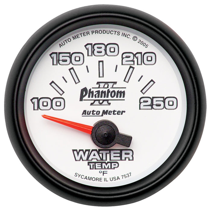 AutoMeter 7537 GAUGE; WATER TEMP; 2 1/16in.; 100-250deg.F; ELECTRIC; PHANTOM II - Truck Part Superstore