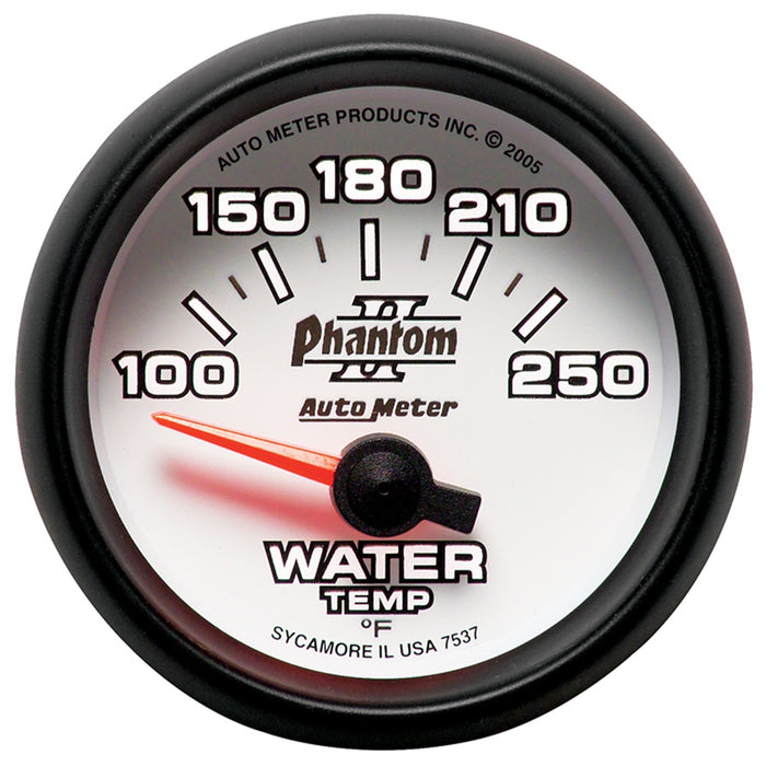 AutoMeter 7537 GAUGE; WATER TEMP; 2 1/16in.; 100-250deg.F; ELECTRIC; PHANTOM II - Truck Part Superstore