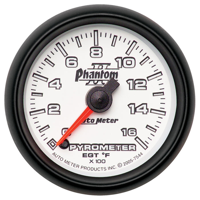 AutoMeter 7544 GAUGE; PYROMETER (EGT); 2 1/16in.; 1600deg.F; DIGITAL STEPPER MOTOR; PHANTOM II - Truck Part Superstore