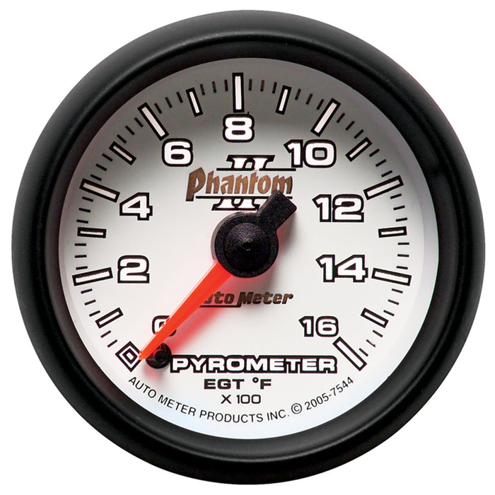AutoMeter 7544 GAUGE; PYROMETER (EGT); 2 1/16in.; 1600deg.F; DIGITAL STEPPER MOTOR; PHANTOM II - Truck Part Superstore