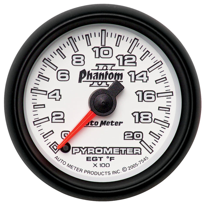 AutoMeter 7545 GAUGE; PYROMETER (EGT); 2 1/16in.; 2000deg.F; DIGITAL STEPPER MOTOR; PHANTOM II - Truck Part Superstore