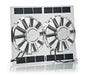 Be Cool 75480 12 Inch Show and Go Stainless Shroud 26 Inch W x 17 Inch H w/Dual Chrome Medium Profile Puller Fans Be Cool Radiator - Truck Part Superstore