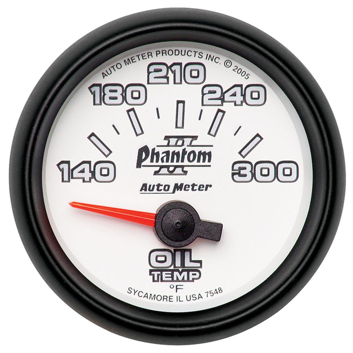 AutoMeter 7548 GAUGE; OIL TEMP; 2 1/16in.; 140-300deg.F; ELECTRIC; PHANTOM II - Truck Part Superstore