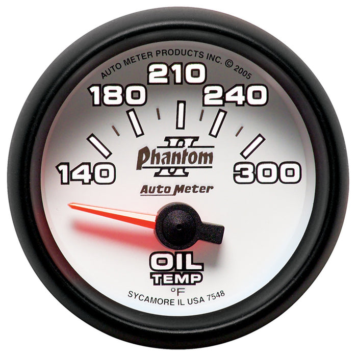 AutoMeter 7548 GAUGE; OIL TEMP; 2 1/16in.; 140-300deg.F; ELECTRIC; PHANTOM II - Truck Part Superstore