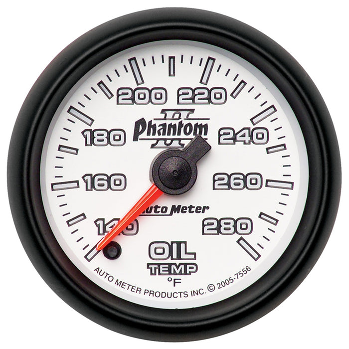AutoMeter 7556 GAUGE; OIL TEMP; 2 1/16in.; 140-280deg.F; DIGITAL STEPPER MOTOR; PHANTOM II - Truck Part Superstore