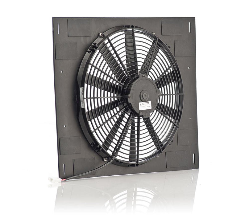 Be Cool 75614 16 Inch Qualifier Euro Black Shroud 22 Inch W x 18 Inch H w/Euro Black Medium Profile Puller Fan Be Cool Radiator - Truck Part Superstore