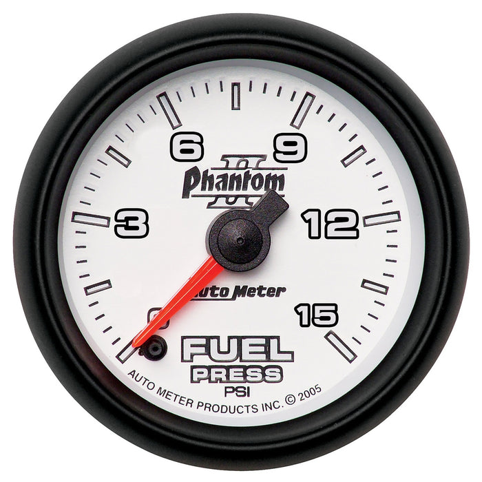 AutoMeter 7561 GAUGE; FUEL PRESSURE; 2 1/16in.; 15PSI; DIGITAL STEPPER MOTOR; PHANTOM II - Truck Part Superstore