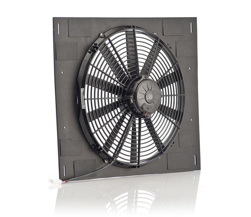 Be Cool 75633 16 Inch Qualifier Euro Black Shroud 22 Inch W x 18 Inch H w/Euro Black Puller Fan Be Cool Radiator - Truck Part Superstore