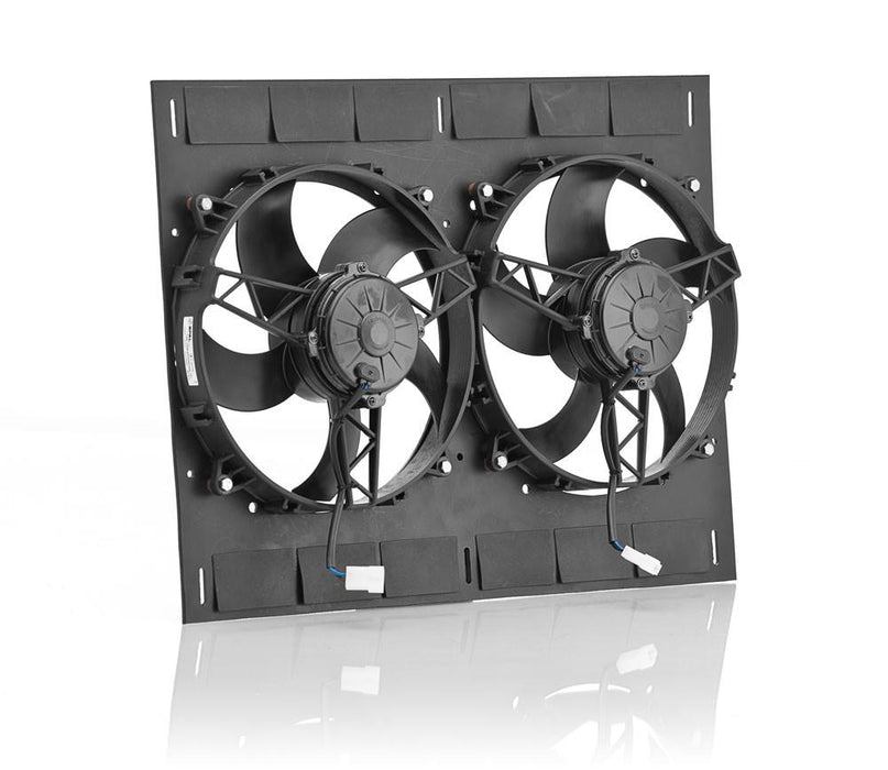 Be Cool 75651 11 Inch Qualifier Euro Black Shroud 24 Inch W x 18 Inch H w/Dual Euro Black High Torque Puller Fans Be Cool Radiator - Truck Part Superstore