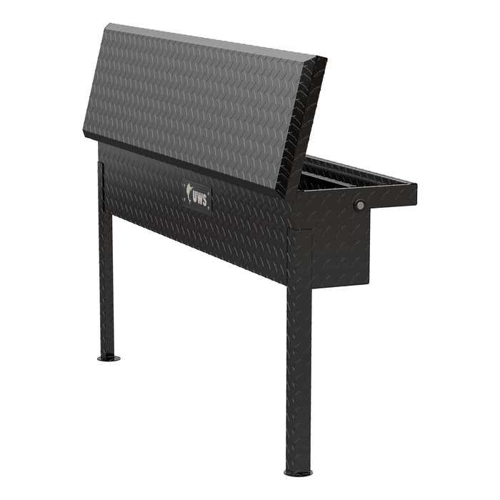 UWS EC30202 Gloss Black Aluminum 48in. Truck Side Tool Box with Low Profile (Heavy Packaging - Truck Part Superstore