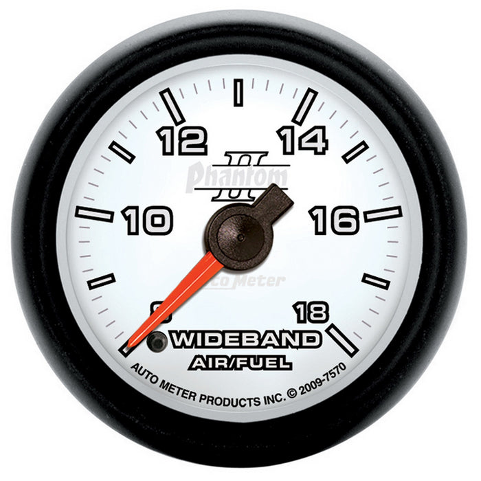 AutoMeter 7570 GAUGE; AIR/FUEL RATIO-WIDEBAND; ANALOG; 2 1/16in.; 8:1-18:1; STPR MTR; PHANTOM I - Truck Part Superstore