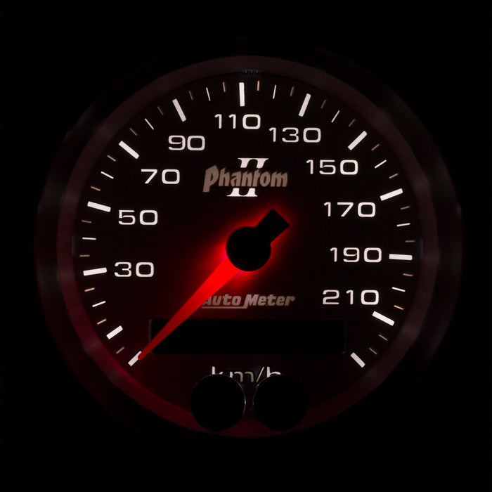 AutoMeter 7580-M GAUGE; SPEEDOMETER; 3 3/8in.; 225KM/H; GPS; PHANTOM II - Truck Part Superstore