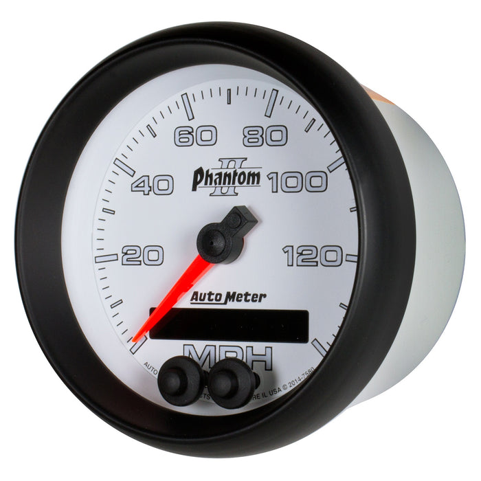 AutoMeter 7580 GAUGE; SPEEDOMETER; 3 3/8in.; 140MPH; GPS; PHANTOM II - Truck Part Superstore