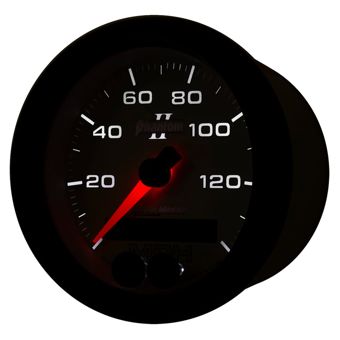 AutoMeter 7580 GAUGE; SPEEDOMETER; 3 3/8in.; 140MPH; GPS; PHANTOM II - Truck Part Superstore