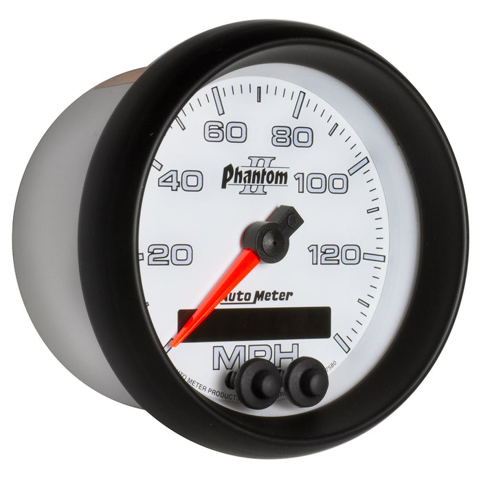 AutoMeter 7580 GAUGE; SPEEDOMETER; 3 3/8in.; 140MPH; GPS; PHANTOM II - Truck Part Superstore