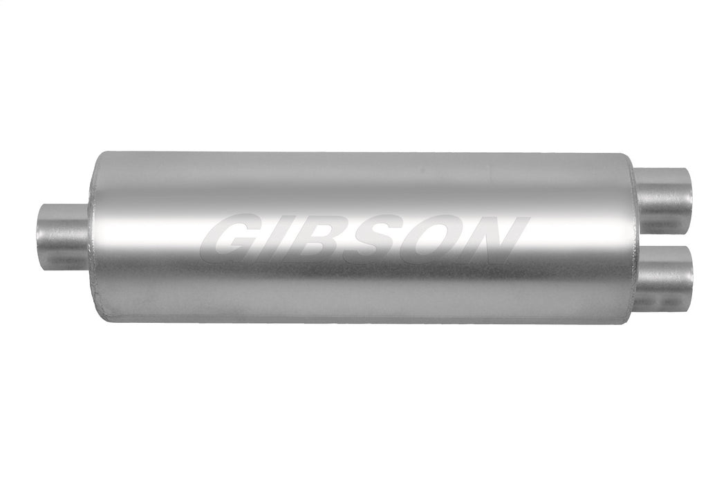 Gibson Performance Exhaust 758219S SFT Superflow Center/Dual Round Muffler; Stainless - Truck Part Superstore