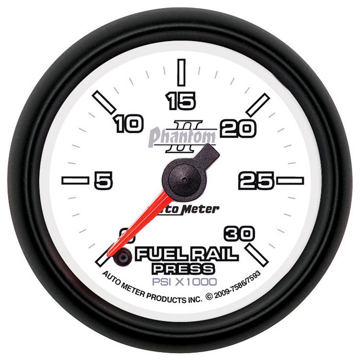 AutoMeter 7586 GAUGE; RAIL PRESSURE (RAM 5.9L); 2 1/16in.; 30KPSI; DIGITAL STPR MTR; PHANTOM II - Truck Part Superstore