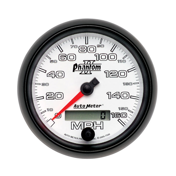 AutoMeter 7588 GAUGE; SPEEDOMETER; 3 3/8in.; 160MPH; ELEC. PROGRAMMABLE; PHANTOM II - Truck Part Superstore