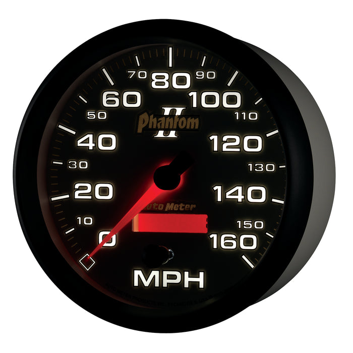 AutoMeter 7589 GAUGE; SPEEDOMETER; 5in.; 160MPH; ELEC. PROGRAMMABLE; PHANTOM II - Truck Part Superstore