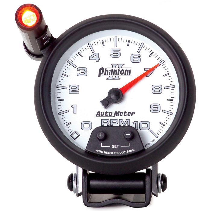 AutoMeter 7590 GAUGE; TACHOMETER; 3 3/4in.; 10K RPM; PEDESTAL W/EXT. QUICK-LITE; PHANTOM II - Truck Part Superstore