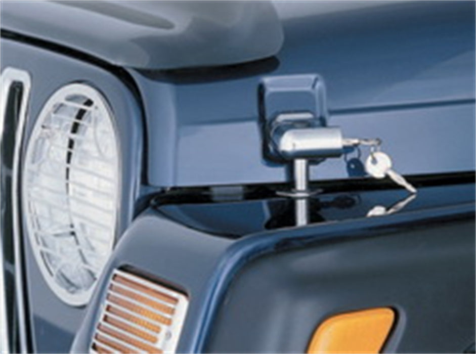 Smittybilt 7591 Locking Hood Catch Kit 97-06 Wrangler TJ/LJ Chrome Smittybilt - Truck Part Superstore