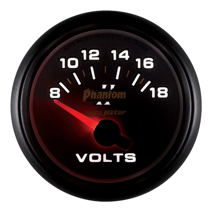 AutoMeter 7592 GAUGE; VOLTMETER; 2 1/16in.; 18V; ELECTRIC; PHANTOM II - Truck Part Superstore