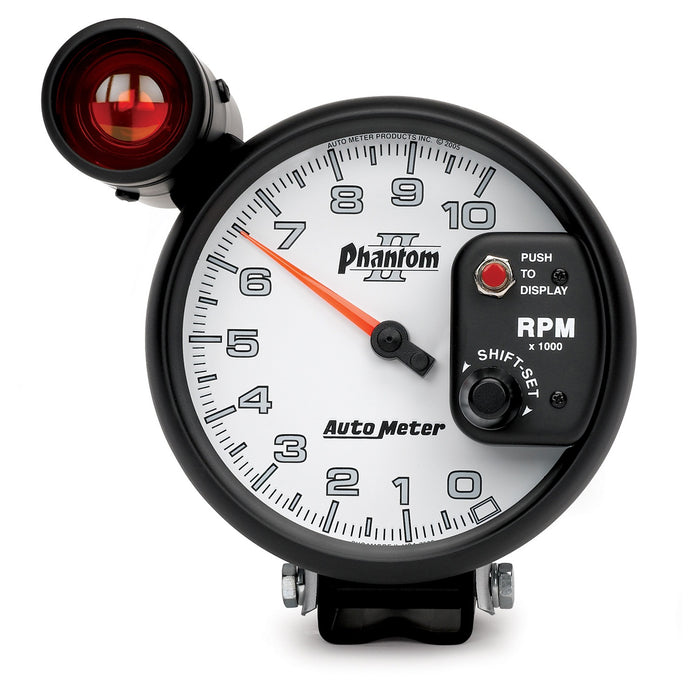 AutoMeter 7599 GAUGE; TACHOMETER; 5in.; 10K RPM; PEDESTAL W/EXT. SHIFT-LITE; PHANTOM II - Truck Part Superstore