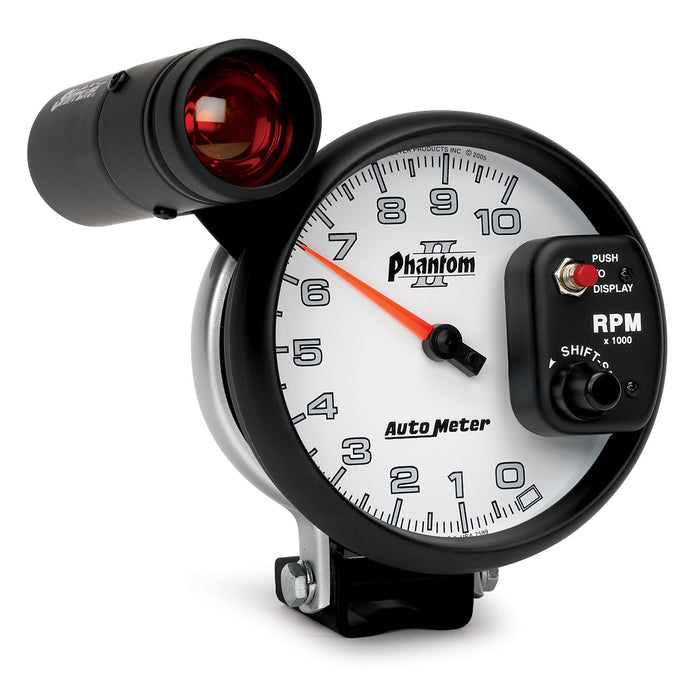 AutoMeter 7599 GAUGE; TACHOMETER; 5in.; 10K RPM; PEDESTAL W/EXT. SHIFT-LITE; PHANTOM II - Truck Part Superstore