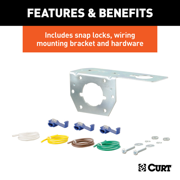 CURT 58677 CURT 58677 Vehicle-Side and Trailer-Side 4-Pin Round Wiring Harness Connectors - Truck Part Superstore