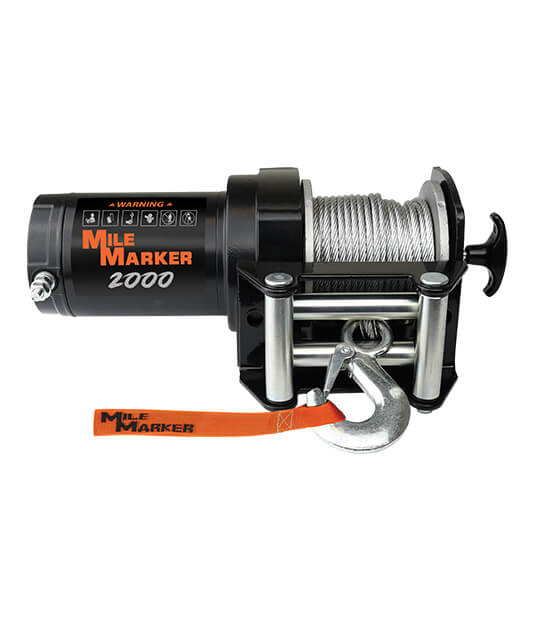 Mile Marker 76-50200 Utility Winch 2000 Lb Capacity 12V DC 50 Foot Steel Cable with Wireless Remote Mile Marker - Truck Part Superstore