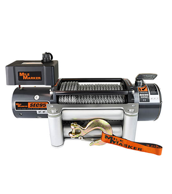 Mile Marker 76-50246BW 9500 LB Winch Waterproof 12V 4.8 HP Wound Motor w/Standard Electronics SEC9.5 ES Mile Marker - Truck Part Superstore