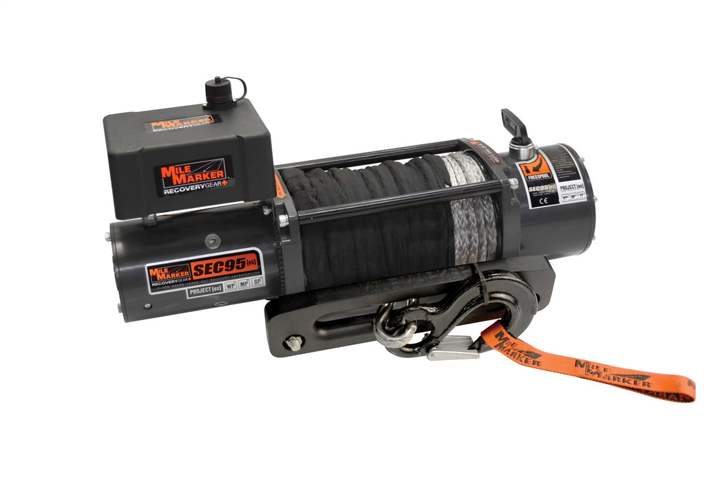 Mile Marker 76-53246BW 9500 LB Winch W/ 92 Foot Synthetic Rope 4.9 HP Series Wound Motor SEC9.5 ES Premium Mile Marker - Truck Part Superstore