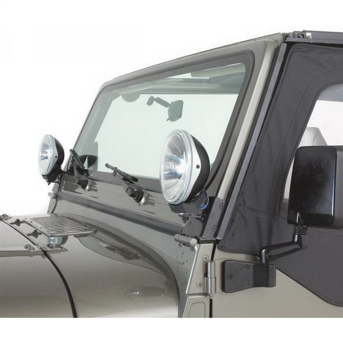 Rampage 7608 Windshield Hinge Light Bracket; Black; Pair; - Truck Part Superstore