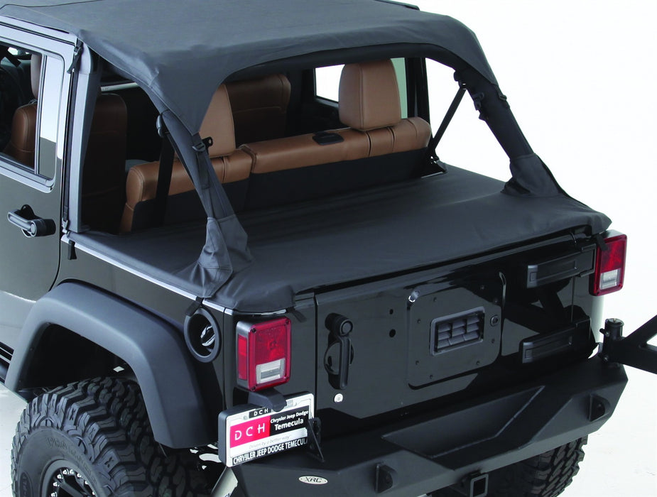 Smittybilt 761135 Tonneau Cover For OEM Soft Top W/Channel Mount 04-06 Wrangler LJ Unlimited Black Diamond Smittybilt - Truck Part Superstore