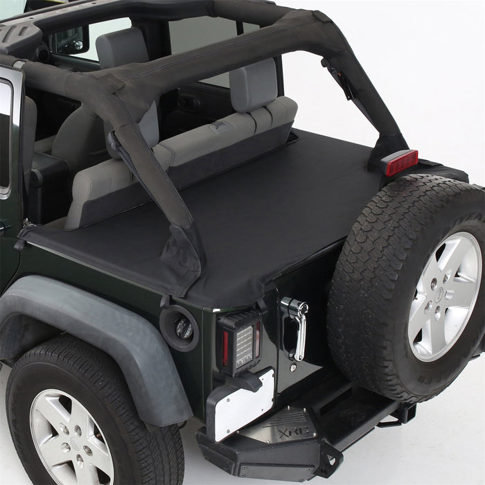 Smittybilt 761335 Tonneau Cover For OEM Soft Top W/Channel Mount 07-18 Wrangler JK 4DR Black Diamond Smittybilt - Truck Part Superstore