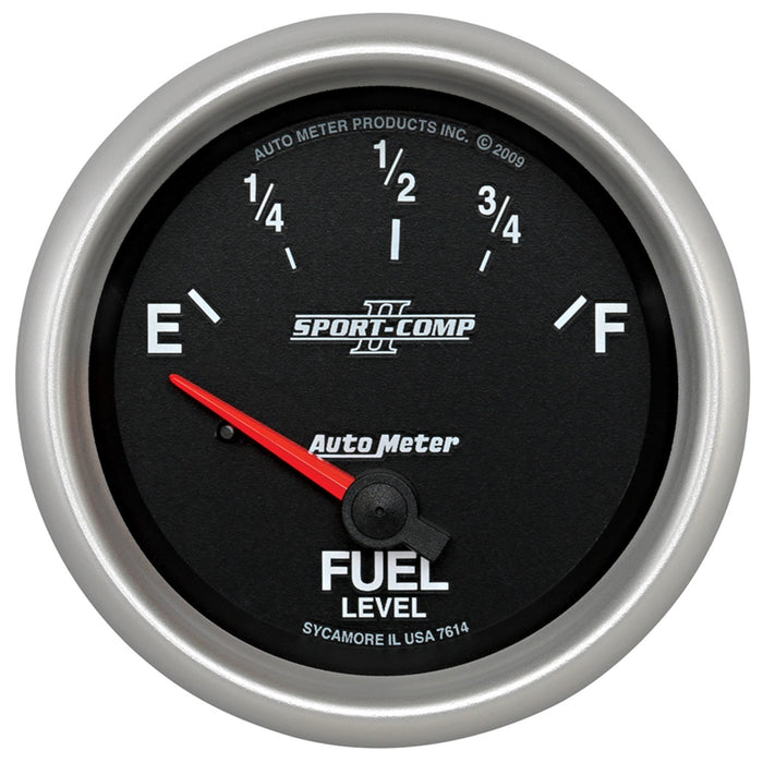 AutoMeter 7614 GAUGE; FUEL LEVEL; 2 5/8in.; 0OE TO 90OF; ELEC; SPORT-COMP II - Truck Part Superstore