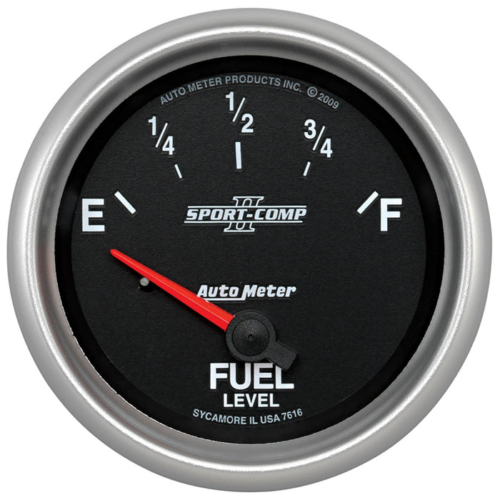 AutoMeter 7615 GAUGE; FUEL LEVEL; 2 5/8in.; 73OE TO 10OF; ELEC; SPORT-COMP II - Truck Part Superstore