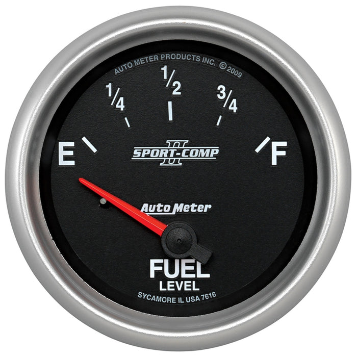 AutoMeter 7616 GAUGE; FUEL LEVEL; 2 5/8in.; 240OE TO 33OF; ELEC; SPORT-COMP II - Truck Part Superstore
