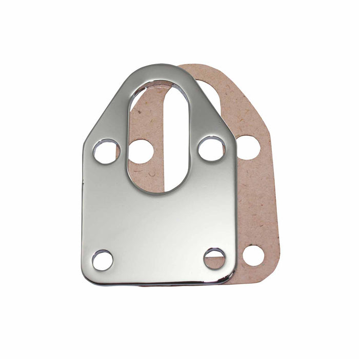 SpeedFx 7623 Small Block Chevy 283-400 CID Fuel Pump Mounting Plate Chrome Steel With Gasket - Truck Part Superstore