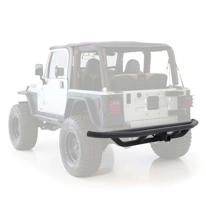Smittybilt 76611 SRC Rear Bumper W/Hitch  87-06 Wrangler YJ/TJ/LJ Black Textured Smittybilt - Truck Part Superstore