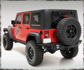 Smittybilt 76622 SRC Rear Bumper w/ 2 Inch Hitch Receiver and Tire Carrier 07-15 Wrangler JK Black Smittybilt - Truck Part Superstore