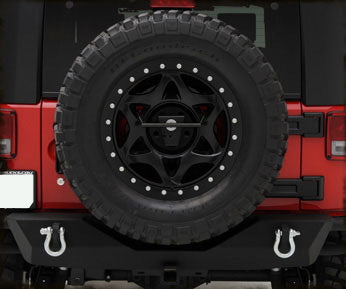 Smittybilt 76622 SRC Rear Bumper w/ 2 Inch Hitch Receiver and Tire Carrier 07-15 Wrangler JK Black Smittybilt - Truck Part Superstore