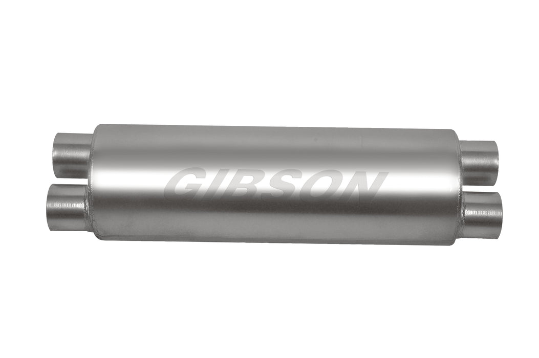 Gibson Performance Exhaust 766300S SFT Superflow Dual/Dual Round Muffler; Stainless - Truck Part Superstore