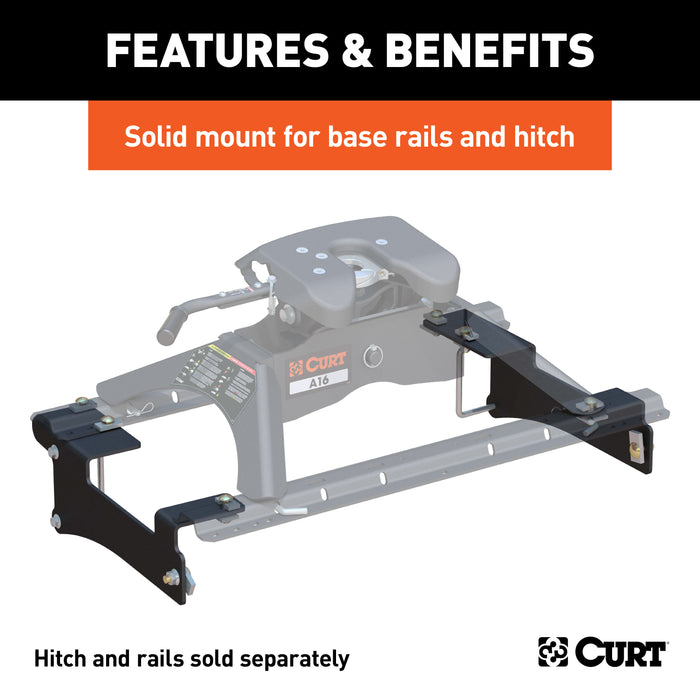 CURT 16429 Custom 5th Wheel Brackets; Select Chevrolet Silverado; GMC Sierra 2500; 3500 HD - Truck Part Superstore